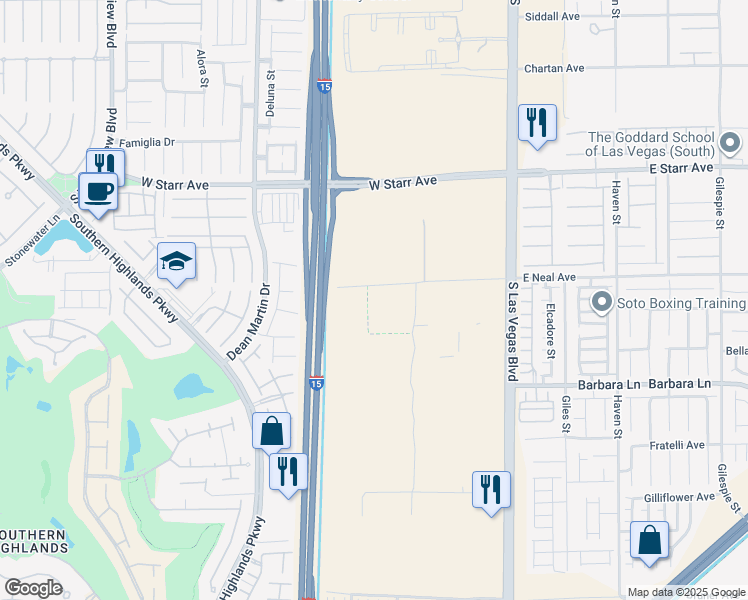 map of restaurants, bars, coffee shops, grocery stores, and more near 1375 West Neal Avenue in Las Vegas