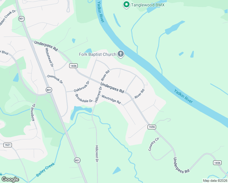 map of restaurants, bars, coffee shops, grocery stores, and more near 1629 Underpass Road in Advance