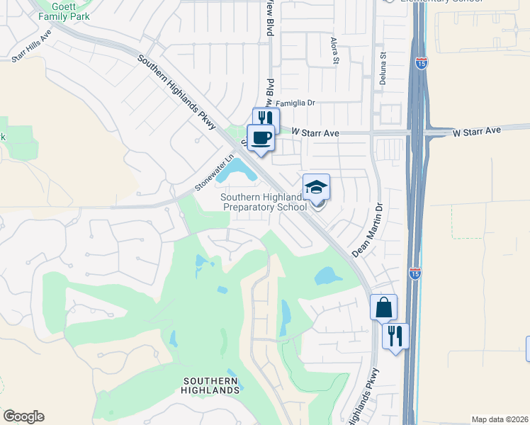 map of restaurants, bars, coffee shops, grocery stores, and more near 11511 Capanna Rosso Place in Las Vegas