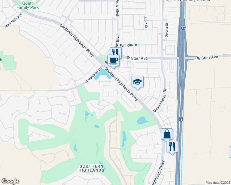 map of restaurants, bars, coffee shops, grocery stores, and more near 11518 Flagwood Street in Las Vegas
