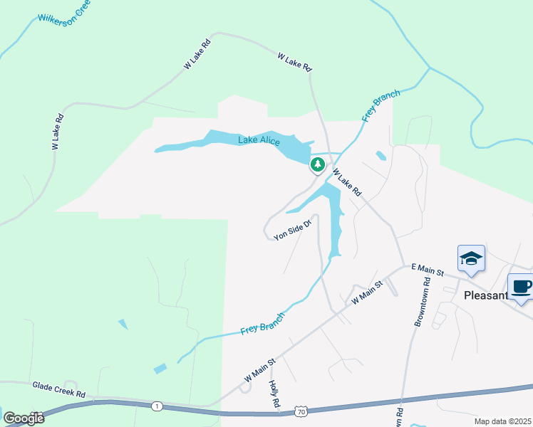 map of restaurants, bars, coffee shops, grocery stores, and more near 669 Yon Side Drive in Pleasant Hill