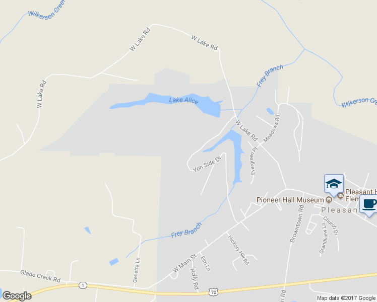 map of restaurants, bars, coffee shops, grocery stores, and more near 669 Yon Side Drive in Pleasant Hill