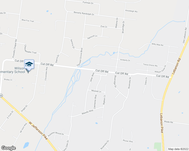map of restaurants, bars, coffee shops, grocery stores, and more near 1540 Jeter Way in Murfreesboro