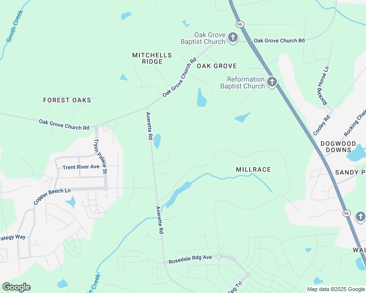 map of restaurants, bars, coffee shops, grocery stores, and more near Capricorn Drive in Wake Forest