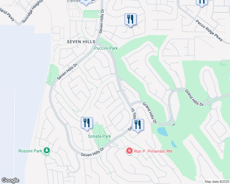 map of restaurants, bars, coffee shops, grocery stores, and more near 1265 Autumn Wind Way in Henderson