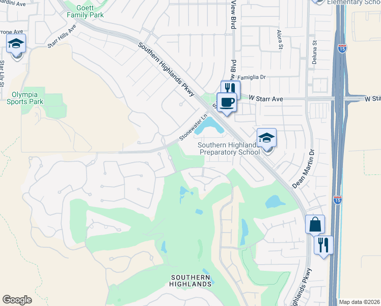 map of restaurants, bars, coffee shops, grocery stores, and more near 4015 Heron Fairway Drive in Las Vegas