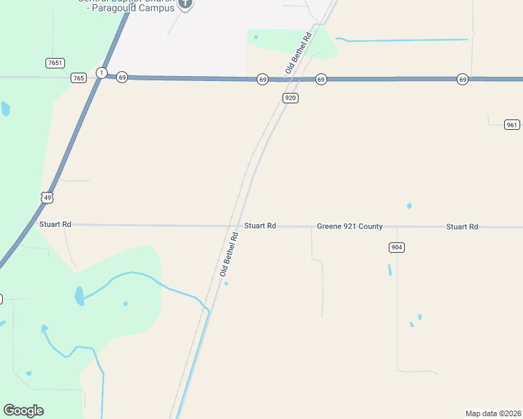 map of restaurants, bars, coffee shops, grocery stores, and more near 2380 Stuart Road in Paragould