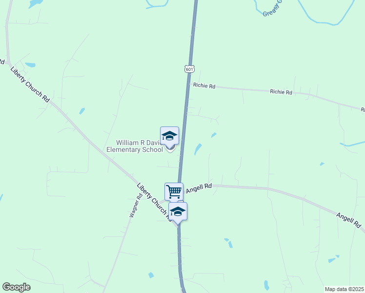 map of restaurants, bars, coffee shops, grocery stores, and more near 3437 U.S. 601 in Mocksville