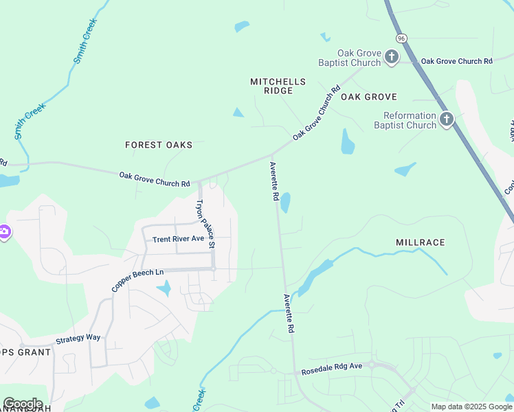 map of restaurants, bars, coffee shops, grocery stores, and more near 2313 Averette Road in Wake Forest