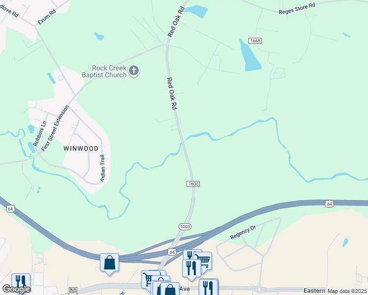 map of restaurants, bars, coffee shops, grocery stores, and more near Red Oak Road in Nashville