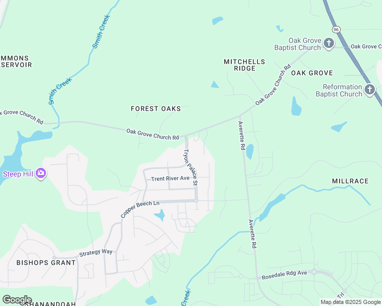 map of restaurants, bars, coffee shops, grocery stores, and more near 900 Tryon Palace Street in Wake Forest