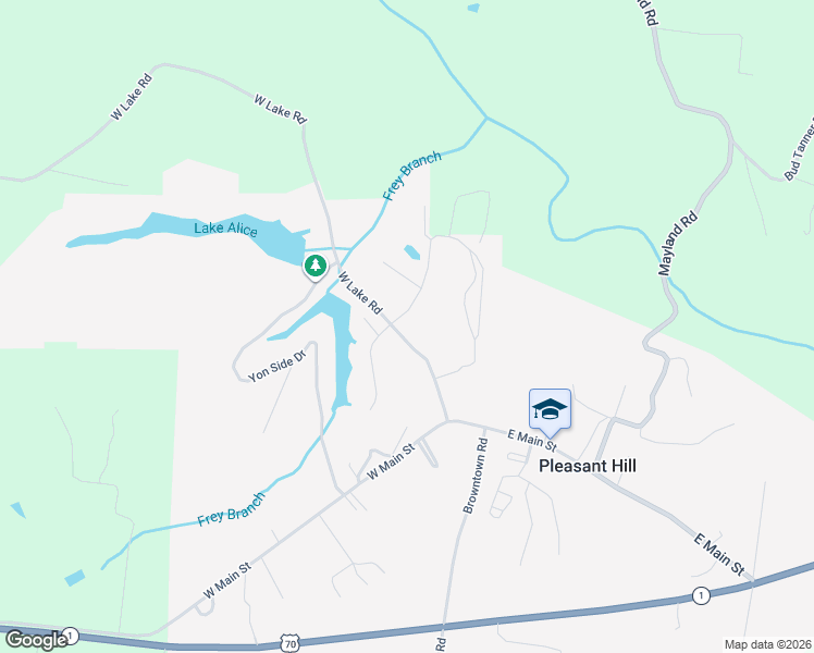 map of restaurants, bars, coffee shops, grocery stores, and more near 221 West Lake Road in Pleasant Hill