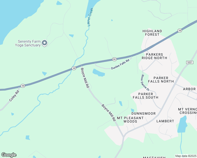 map of restaurants, bars, coffee shops, grocery stores, and more near 12728 Boyce Mill Rd in Raleigh
