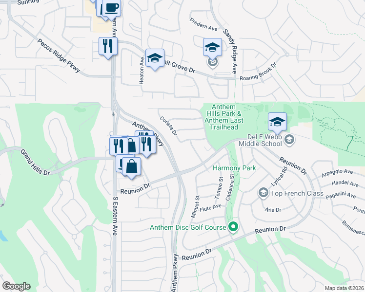 map of restaurants, bars, coffee shops, grocery stores, and more near in Henderson