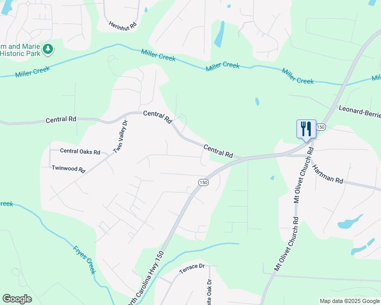 map of restaurants, bars, coffee shops, grocery stores, and more near 146 Twin Creeks Road in Clemmons
