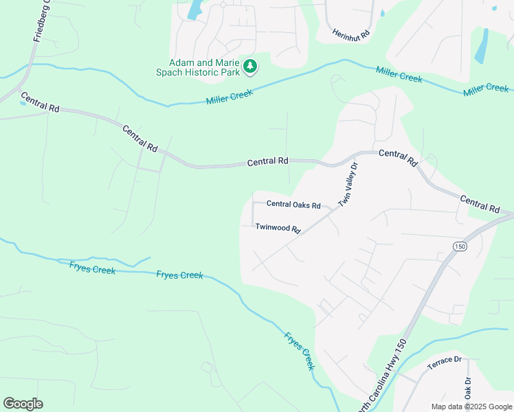 map of restaurants, bars, coffee shops, grocery stores, and more near 385 Central Oaks Road in Clemmons