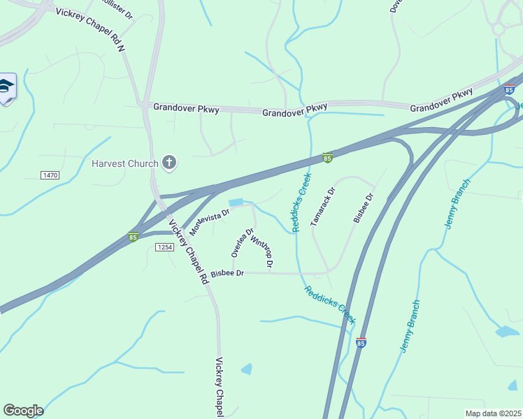 map of restaurants, bars, coffee shops, grocery stores, and more near 5201 Overlea Drive in Greensboro