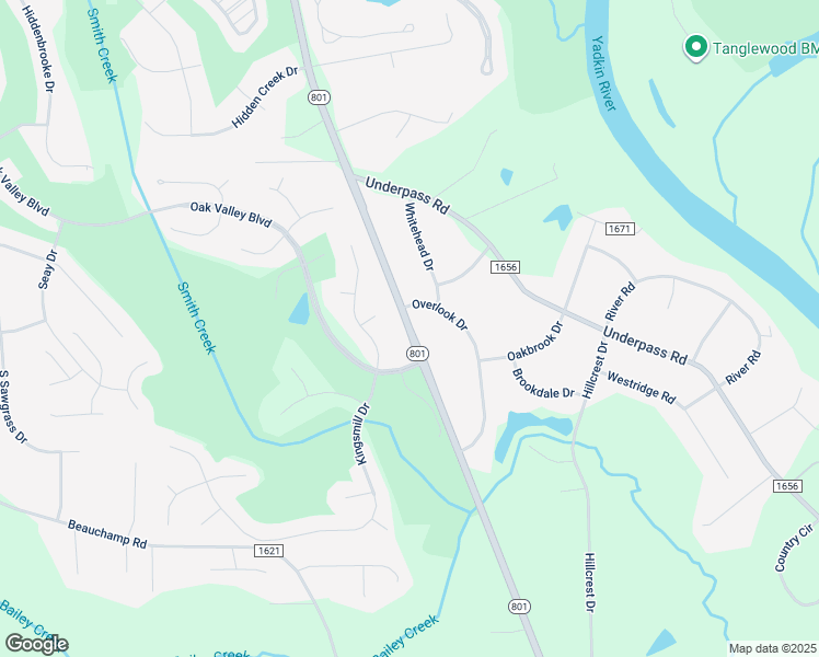 map of restaurants, bars, coffee shops, grocery stores, and more near 798 North Carolina 801 in Advance