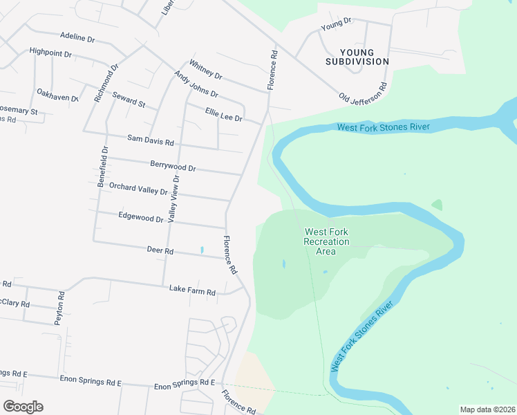 map of restaurants, bars, coffee shops, grocery stores, and more near 9800 Florence Road in Smyrna