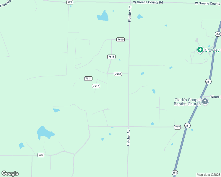 map of restaurants, bars, coffee shops, grocery stores, and more near 105 Greene Road 7612 in Paragould