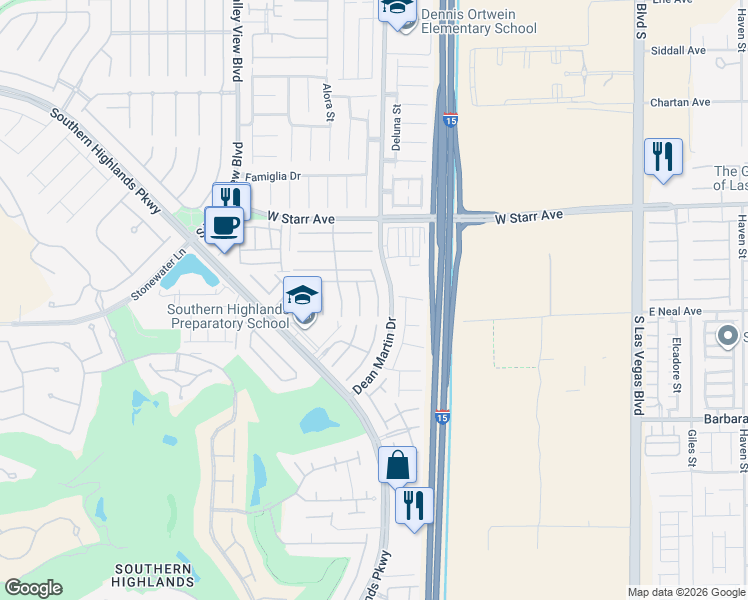 map of restaurants, bars, coffee shops, grocery stores, and more near 11432 Storici Street in Las Vegas