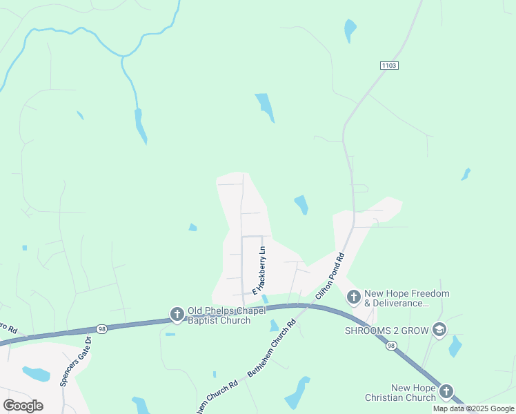 map of restaurants, bars, coffee shops, grocery stores, and more near 35 Walnut View Court in Youngsville