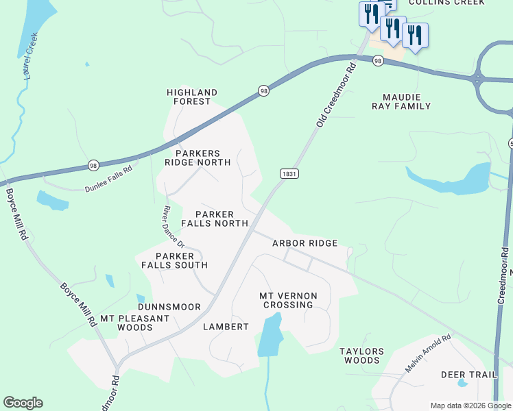 map of restaurants, bars, coffee shops, grocery stores, and more near 12900 Grovehurst Drive in Raleigh