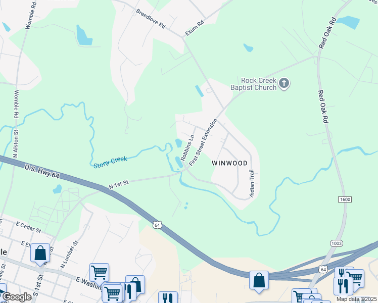 map of restaurants, bars, coffee shops, grocery stores, and more near 795 Robbins Lane in Nashville