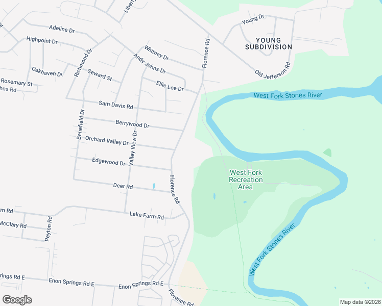 map of restaurants, bars, coffee shops, grocery stores, and more near 9800 Florence Road in Smyrna