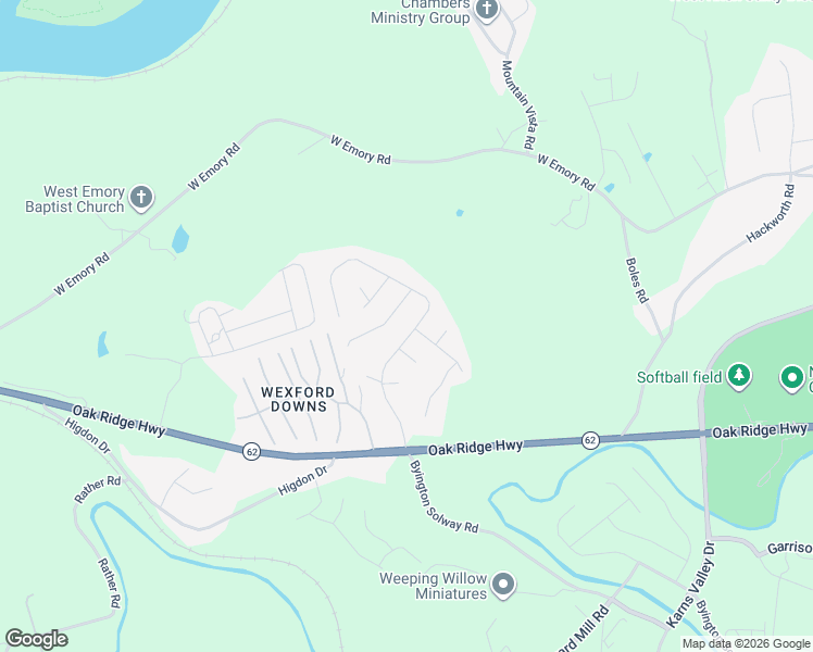 map of restaurants, bars, coffee shops, grocery stores, and more near 3415 Wexgate Road in Knoxville