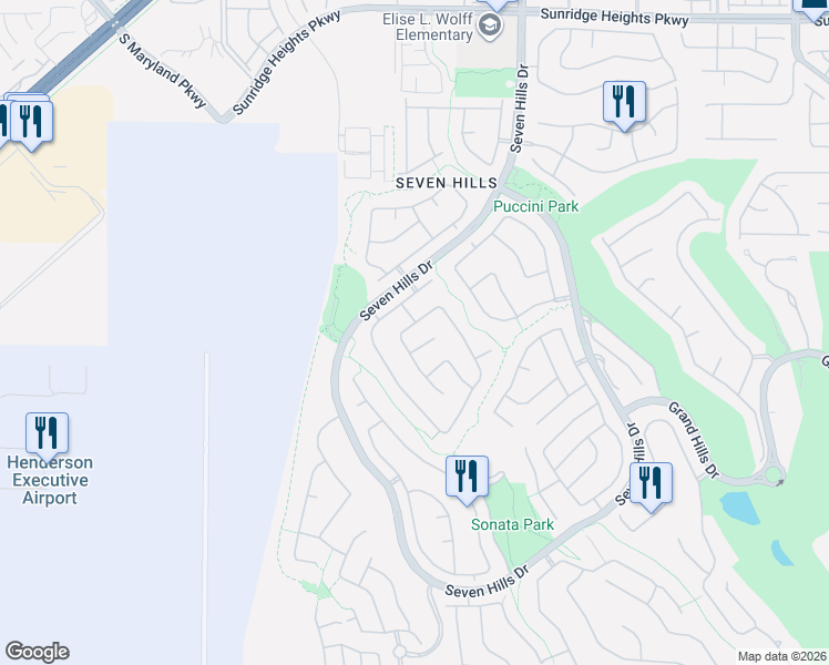 map of restaurants, bars, coffee shops, grocery stores, and more near 3072 Misty Moon Avenue in Henderson