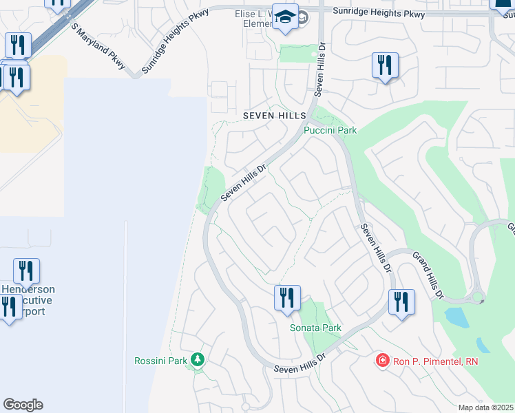 map of restaurants, bars, coffee shops, grocery stores, and more near 3071 Misty Moon Avenue in Henderson