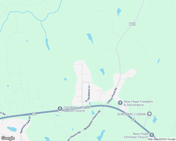 map of restaurants, bars, coffee shops, grocery stores, and more near 35 Walnut View Court in Youngsville