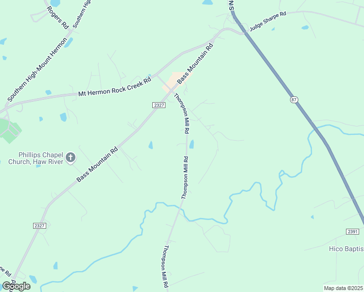 map of restaurants, bars, coffee shops, grocery stores, and more near 3757 Thompson Mill Road in Graham