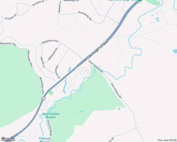 map of restaurants, bars, coffee shops, grocery stores, and more near 160 Golfcrest Lane in Oak Ridge