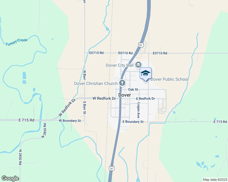 map of restaurants, bars, coffee shops, grocery stores, and more near 120 West Oak in Dover