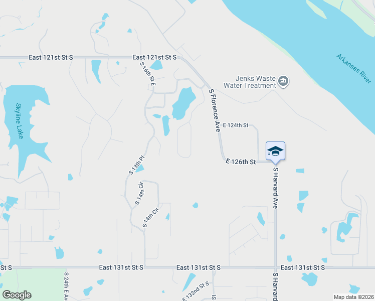 map of restaurants, bars, coffee shops, grocery stores, and more near 12532 South 18th Circle East in Jenks
