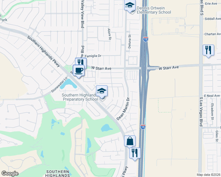 map of restaurants, bars, coffee shops, grocery stores, and more near 11443 Steponia Bay Court in Las Vegas