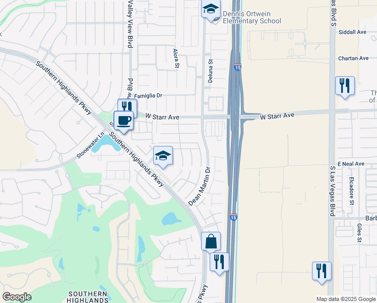 map of restaurants, bars, coffee shops, grocery stores, and more near 11435 Bargetto Court in Las Vegas