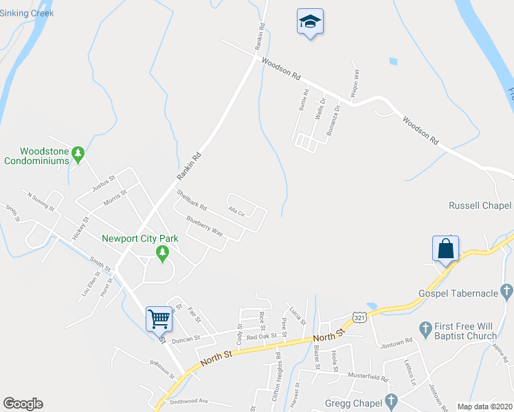 map of restaurants, bars, coffee shops, grocery stores, and more near 550 Elena Lane in Newport