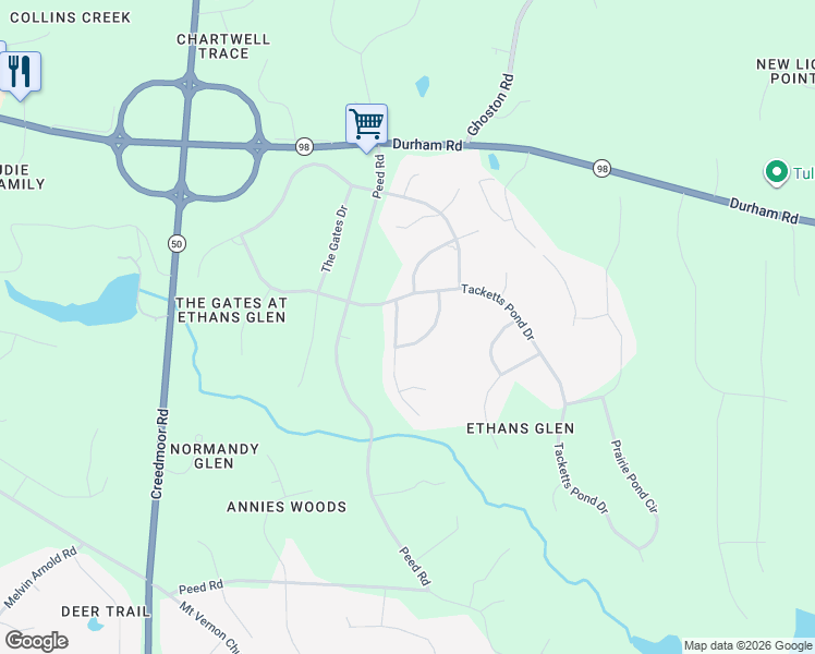 map of restaurants, bars, coffee shops, grocery stores, and more near 1016 Settlers Ridge Lane in Raleigh