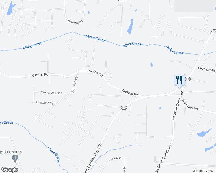 map of restaurants, bars, coffee shops, grocery stores, and more near 431 Central Road in Clemmons