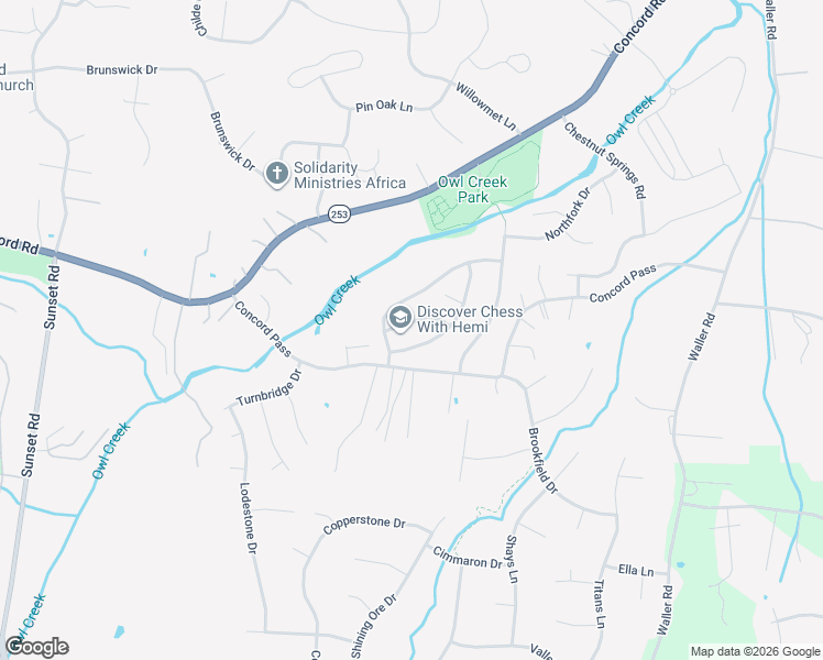map of restaurants, bars, coffee shops, grocery stores, and more near 9707 Tanglewood Lane in Brentwood