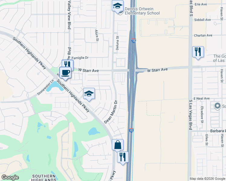 map of restaurants, bars, coffee shops, grocery stores, and more near 11432 Storici Street in Las Vegas