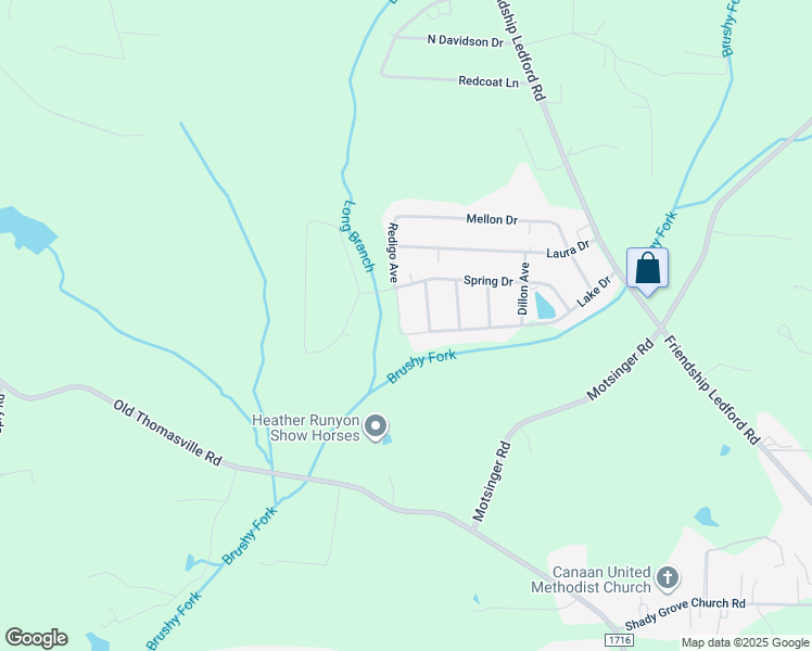 map of restaurants, bars, coffee shops, grocery stores, and more near Redigo Avenue in Davidson County