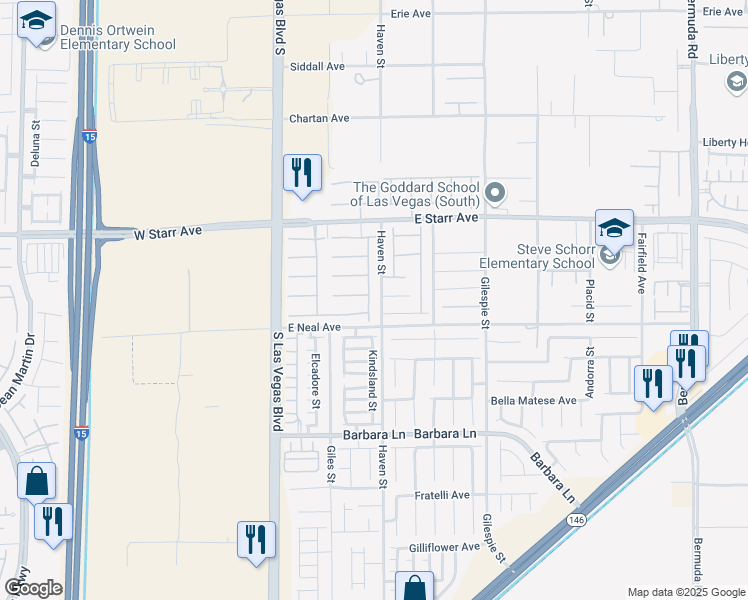 map of restaurants, bars, coffee shops, grocery stores, and more near 11422 Quantum Brooks Street in Las Vegas