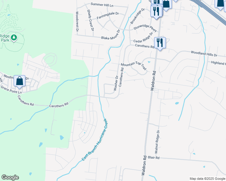 map of restaurants, bars, coffee shops, grocery stores, and more near 113 Washer Drive in La Vergne