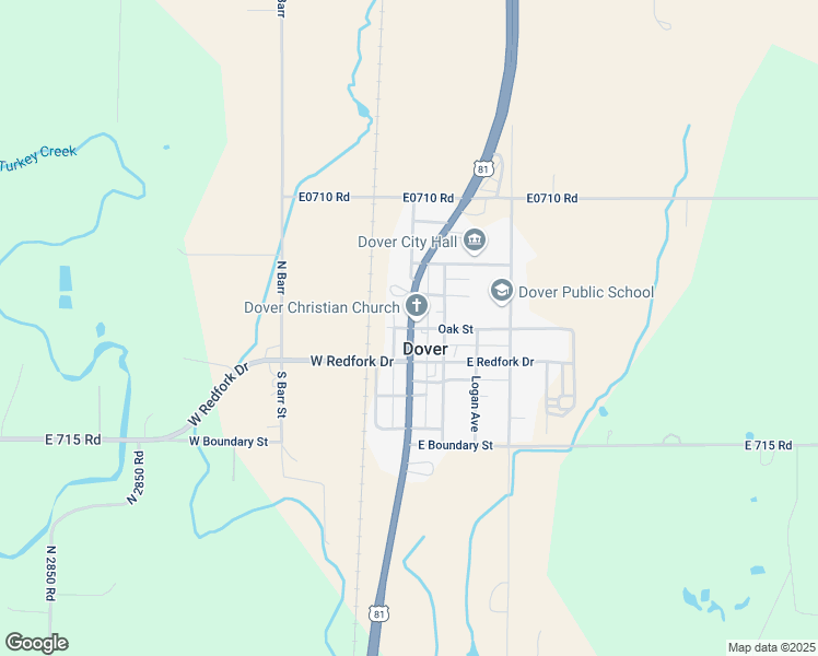map of restaurants, bars, coffee shops, grocery stores, and more near 120 West Oak in Dover