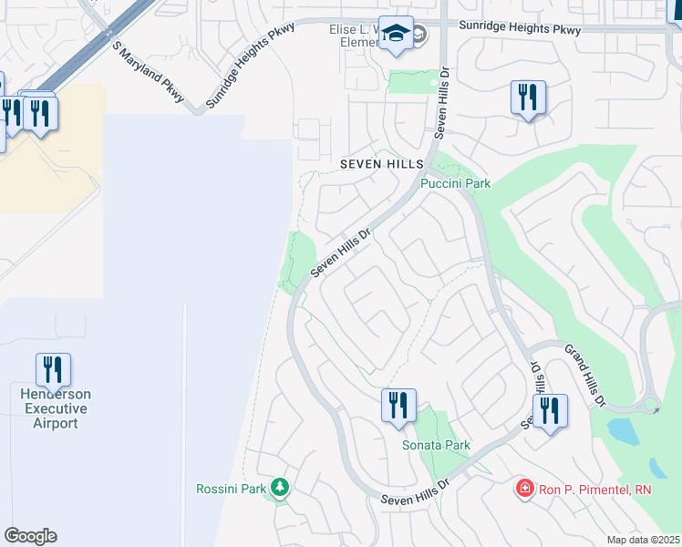 map of restaurants, bars, coffee shops, grocery stores, and more near 3072 Misty Moon Avenue in Henderson