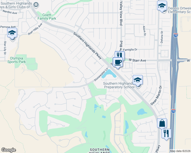 map of restaurants, bars, coffee shops, grocery stores, and more near 4095 Villa Rafael Drive in Las Vegas